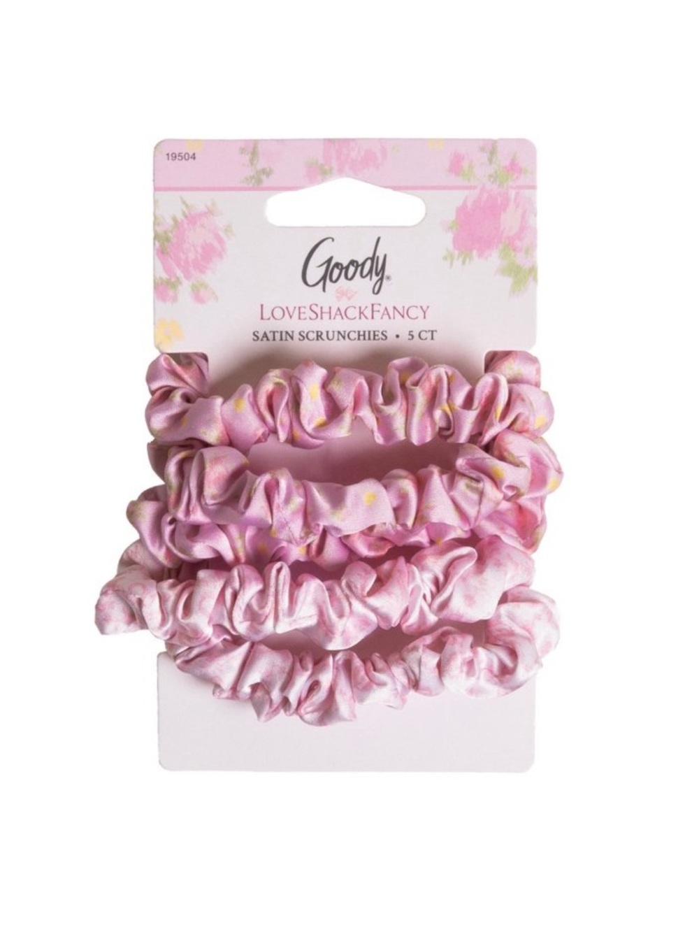 LoveShackFancy × Target - Goody Ikat Rose Skinny Satin Scrunchie 5CT
